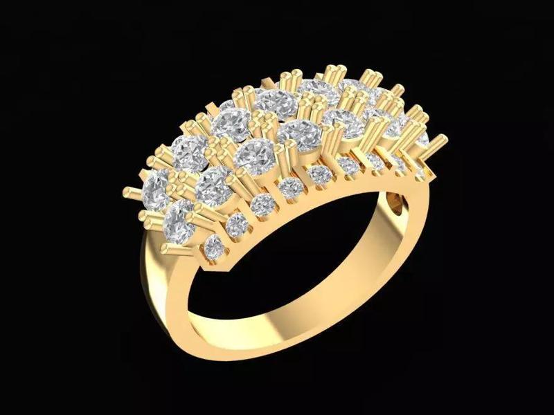 Luxury Multi Row Round Diamond Ring for Women 1692