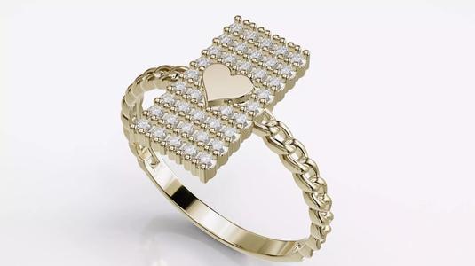Jewelry Diamond Cuban Ring Model RZ13
