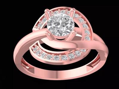 Elegant Spiral Diamond Engagement Ring for Women 2531