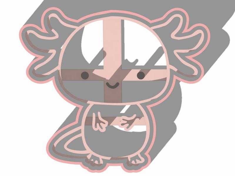 kawaii chubby chubby axolotl cookie cutter