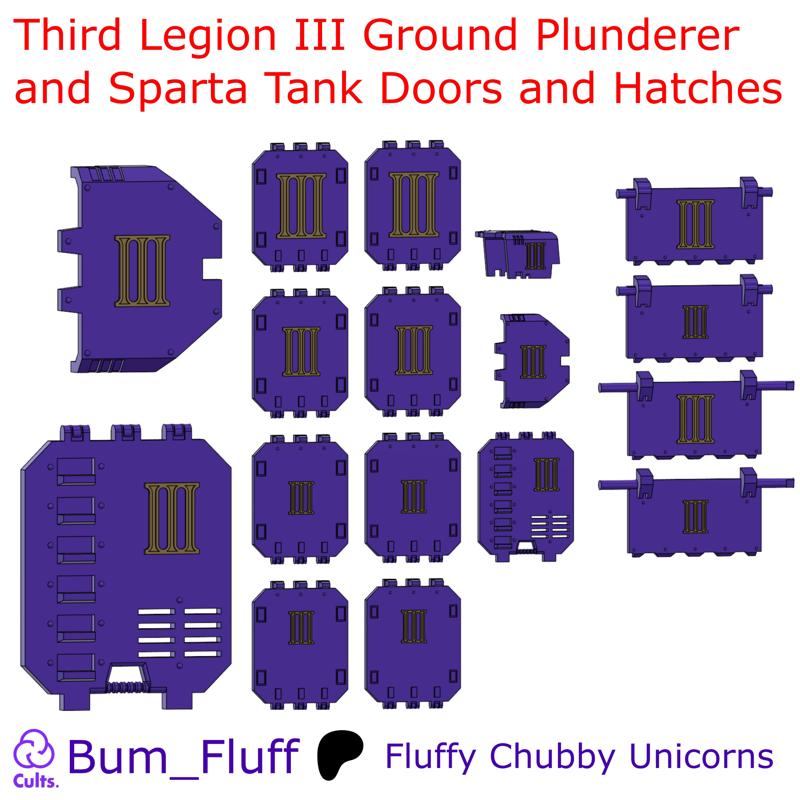Third Legion III Space Chappies Ground Plunderer and Sparta Tank Doors