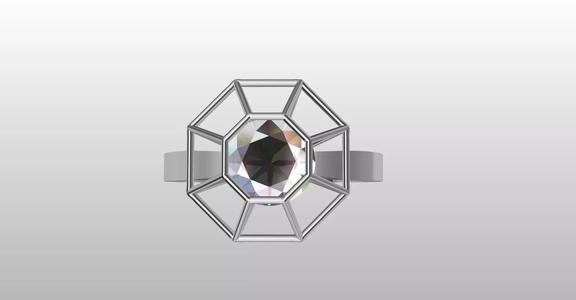 diamond cage set cathedral ring stl verified