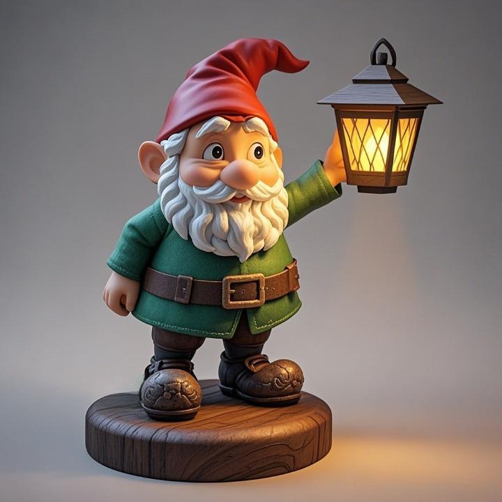 2325 Fairy Tale Gnome - Color Full-Body Figurine on Base, magic, dragon, serpent, wood, gnome, gorgon, warrior, wild, fox, monster, cat, fair, witch, werewolf, horror, beast, snake, troll, skeleton dance