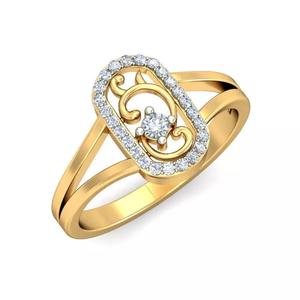 Golden Ring with Diamond Accents