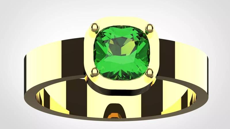 green tsavorite unisex ring