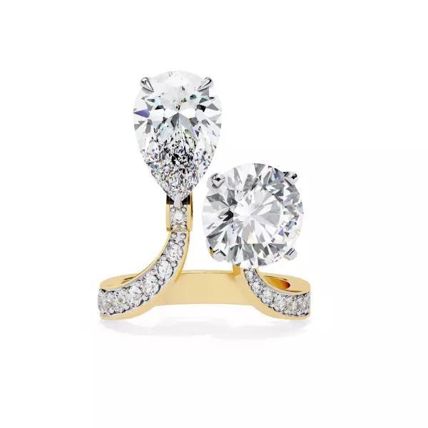 Printable 3D jewelry model of Solitaire Lady Ring with Diamond