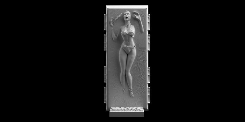 Star Wars Slave Leia in Carbonite Download 3D print model STL files statue figure digital pattern 3D printing Sculpture Art