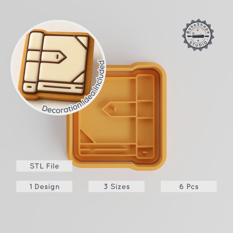 Book Shape Cutter & Stamp Set, Perfect for Cookies & Fondant, 3 Sizes 6 Pieces, Reading & Learning Theme