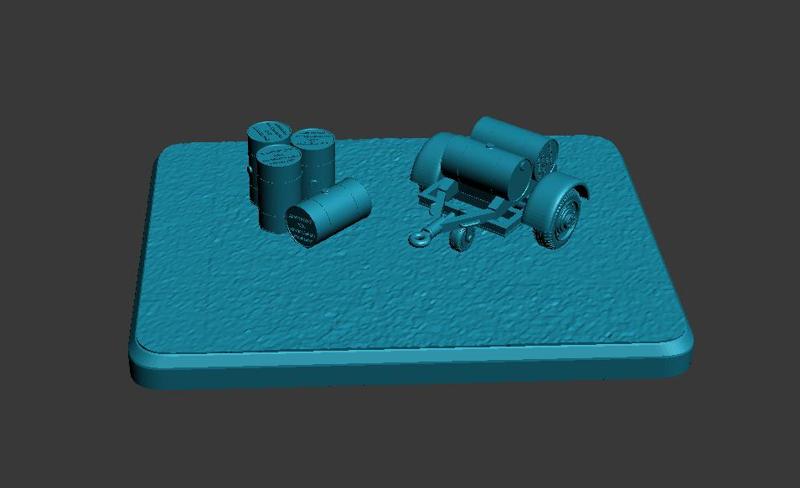 FOW Objective German fuel barrels 15mm 1:100