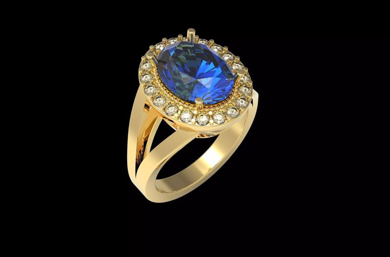 Oval tanzanite ring