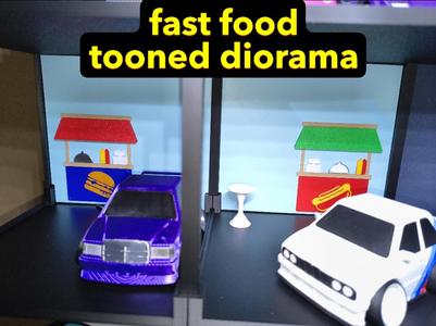 fast food stand module for tooned diorama shelf