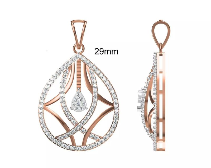 Women Heavy Unique Pendant STL FBX JCD Details