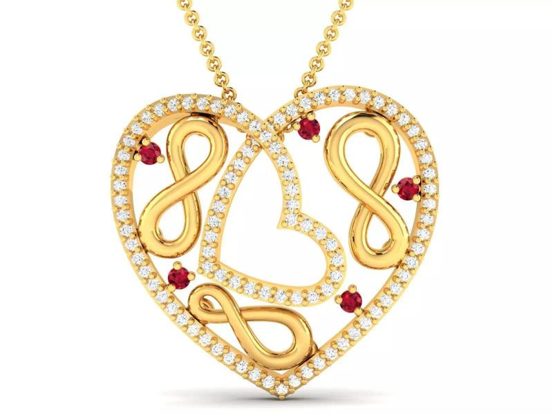 Women Love Heart Pendant 3dm STL OBJ FBX Render Details