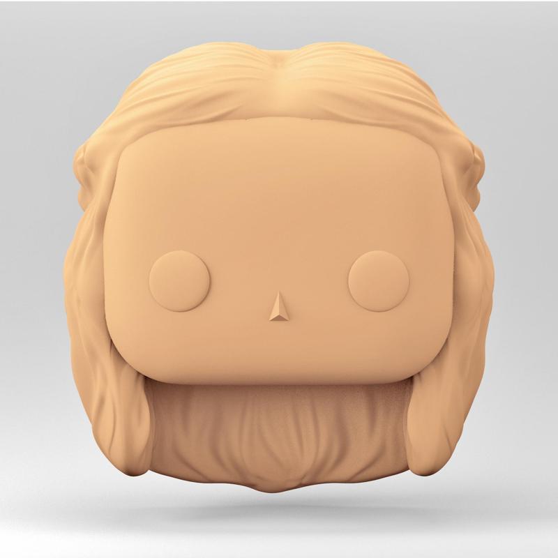 A female head in a POP style. Half Up Half Down hair. WH_2-2