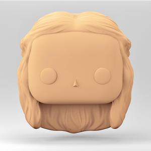 A female head in a POP style. Half Up Half Down hair. WH_2-2