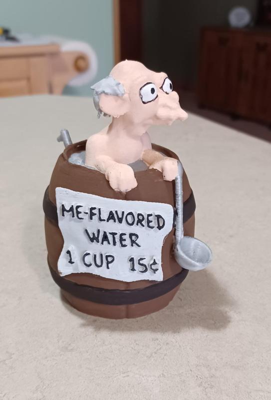 Disenchantment Me-Flavored Water Salesman Old Man In Barrel Figure