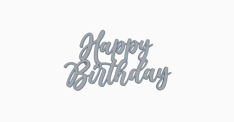 Happy birthday cake topper front