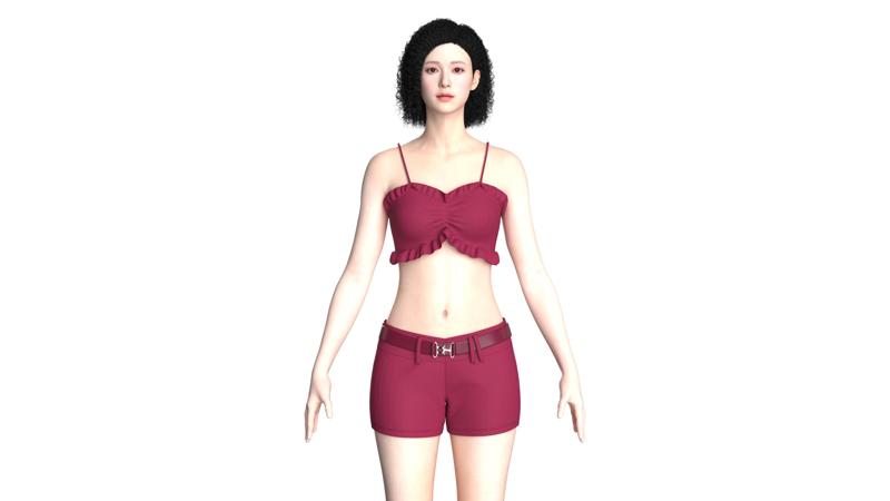Girls Bralette With Shorts | Marvelous / Clo3d / obj / fbx