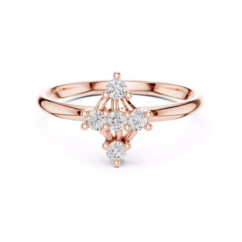 Five Stone Round Diamond Engagement Wedding Ring 3DM STL Video