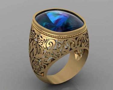 Gem Stone Man Wedding Ring