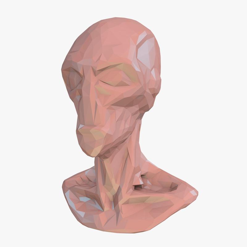 Alien head low poly