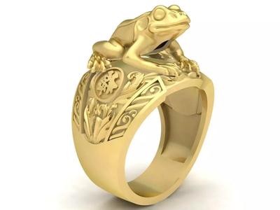 Lucky Frog Feng Shui Ring 3D Model for Jewelry 3633
