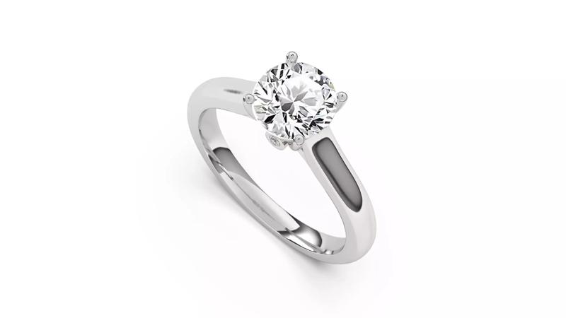 1 Ct Engagement ring 3dm stl obj 3D print model R057 EU50