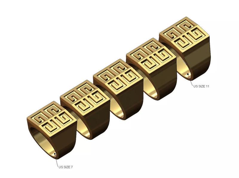 Givenchy greek key chunky signet US sizes 7to11