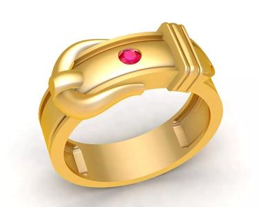 Modern Gemstone Ring for Men 3D Model  442