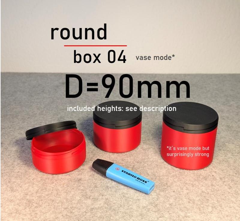 Round Box 04 - Diameter 90mm (vase mode)