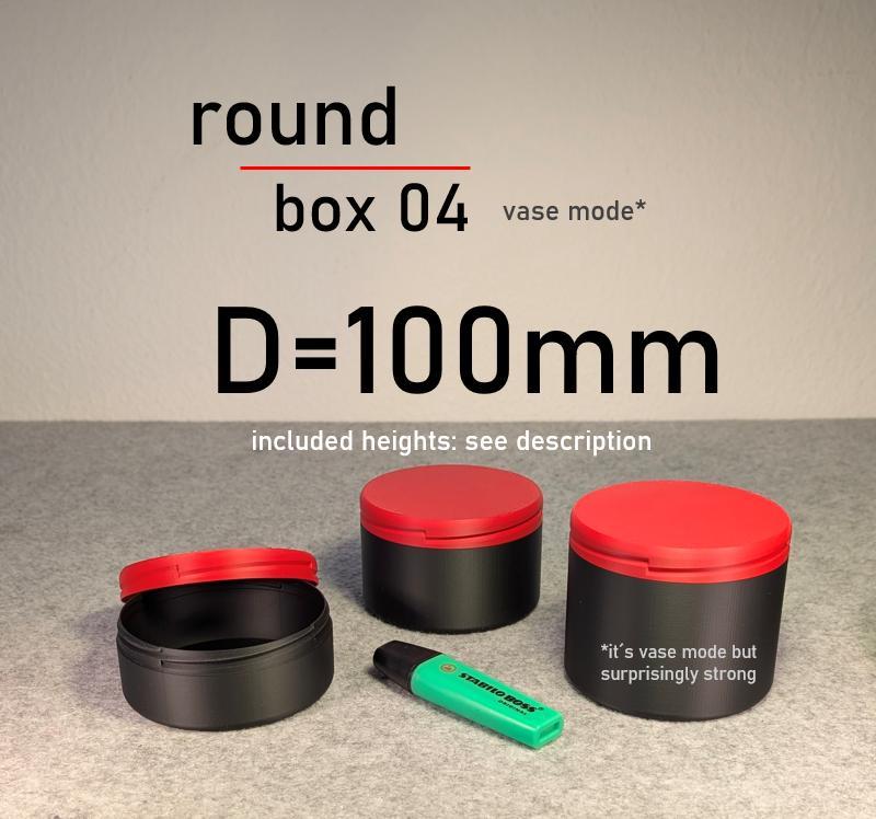 Round Box 04 - Diameter 100mm (vase mode)