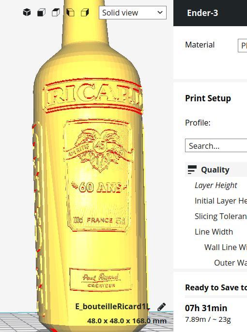 Bouteille 60 ans ricard