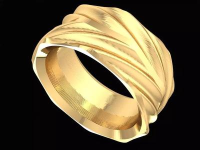 Contemporary Wave Texture Unisex Band Ring 2764
