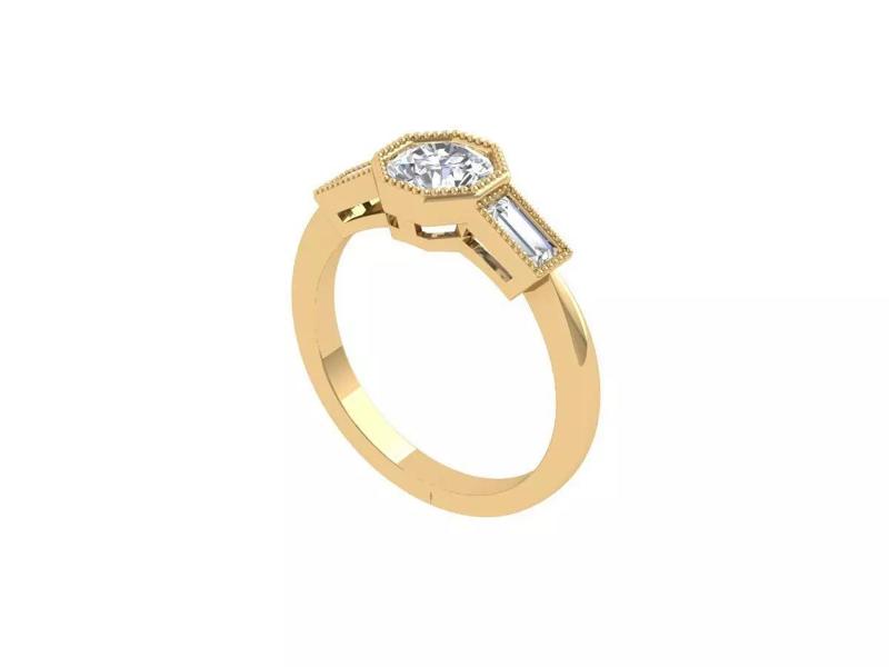 Solitair 3 Stone Ring