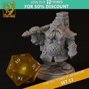 Dwarf Male Fighter - RPG Hero Character D&D 5e - Titans of Adventure Set 13