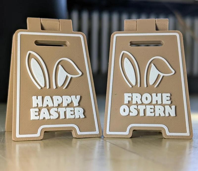 Happy Easter Sign / Frohe Ostern Schild - Print in place   