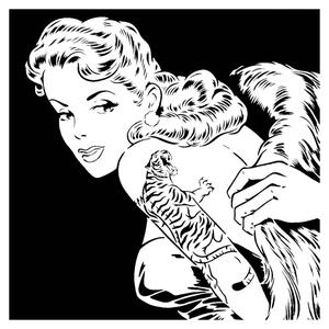 Tiger Tatoo girl stencil 2