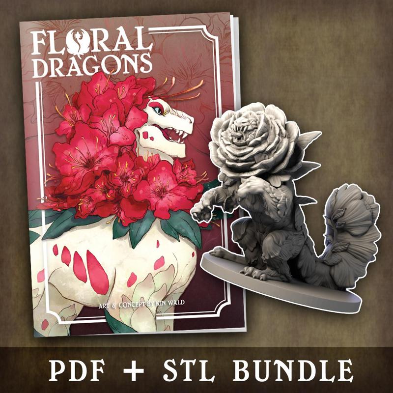 PDF + STL BUNDLE  - THE FIELD GUIDE TO FLORAL DRAGONS: BOOK 2