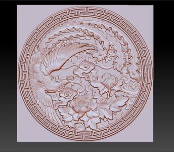 phoenix 3d model of bas-relief