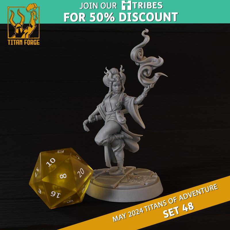 Human Female Bladesinger - RPG Hero Character D&D 5e - Titans of Adventure Set 48