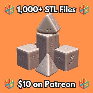 28mm DND Ancient Magical Rune Pyramid Stone MineeForm FDM 3D Print STL File   