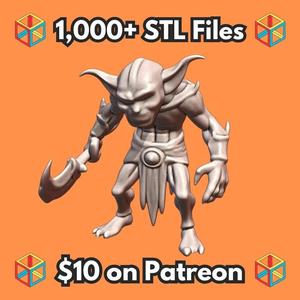 28mm DND Goblin Scout with Battle Hook Fantasy Mini MineeForm FDM 3D Print STL File   