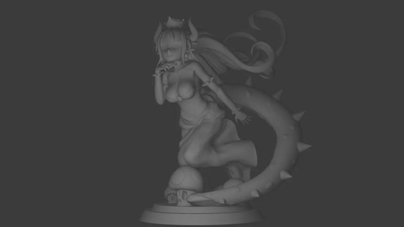 Bowsette - fix to be printable (SLA)   