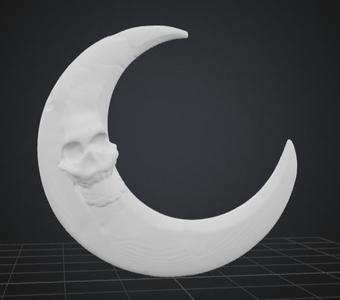 4 Different variations of a skull in the moon