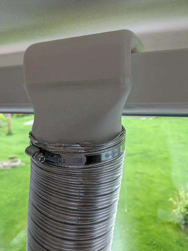 3D printer ventilation system for window fit to 100mm aluminium hose   