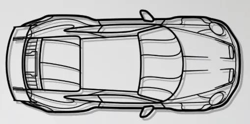 Porsche 911 GT3 Top Wall Art   