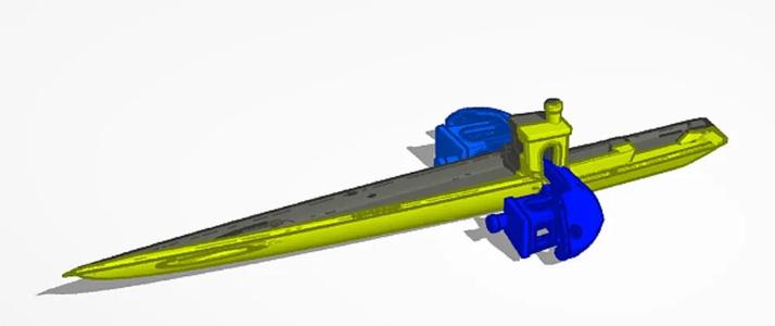 a sword made out of benchys   
