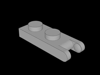 Lego Compatible (u1126.dat) Hinge Plate  1 x  2 with 2 Fingers at Outer Edges (hngpltD)   