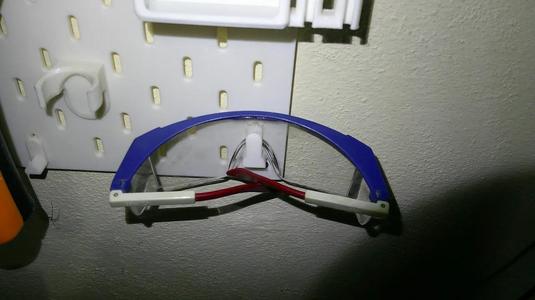 Skadis safety glasses holder   