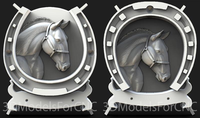 3D Model STL File for CNC Router Laser & 3D Printer Horse Head 10 Pack